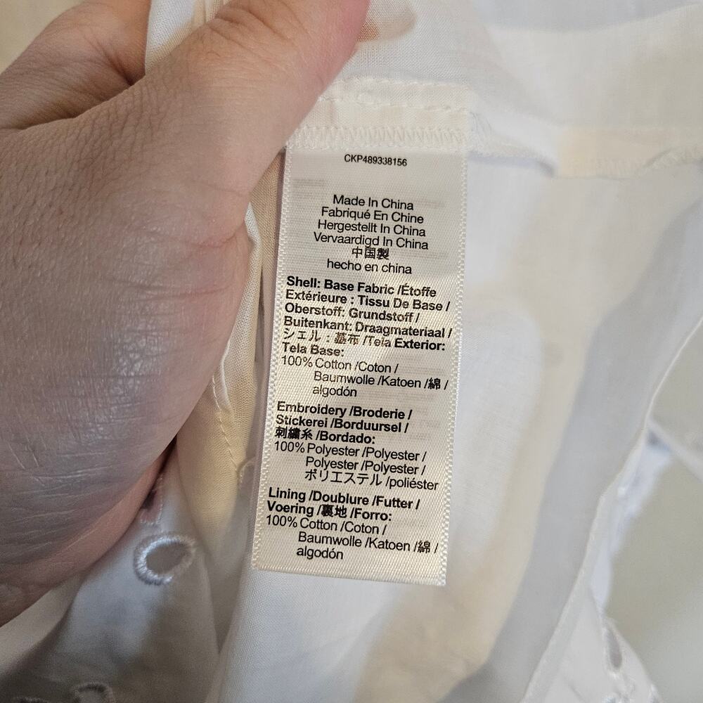Madewell Embroidered Tank Midi Dress in Poplin White Women's 14 Summer‎ Casual - Picture 8 of 10